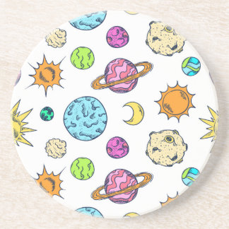 Porta-copos Espaços Doodles Fundo Cósmico