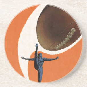 Porta-copos Esportes de Vintage, Jogador de Futebol batendo a 