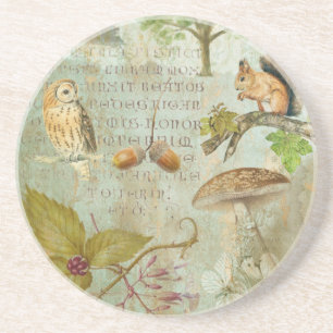 Porta-copos Esquilo da Floresta de Madeira, Coruja, S Autumal