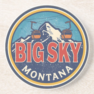 Porta-copos Estância de esqui BIG SKY Montana vintage montanha