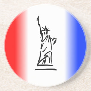 Porta-copos Estátua da Liberdade Faixa Vermelha Branca Azul