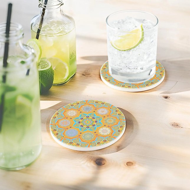 Porta-copos Estilo de tangerina mórbida arabesca octo-brilhant (Criador carregado)