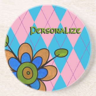 Porta-copos Estilo e Flor Rosa e Azul