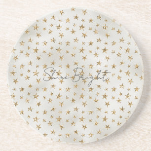 Porta-copos Estrelas de brilho Dourado branco da Pérola