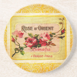 Porta-copos Etiqueta de Perfume Francês Vintage