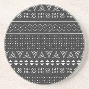 Porta-copos Etnia tribal: padrão branco negro.