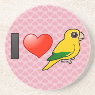 Porta-copos Eu amo Conures dourado