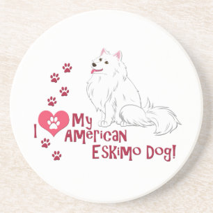 Porta-copos Eu Amo Meu Cão Esquimó Americano!