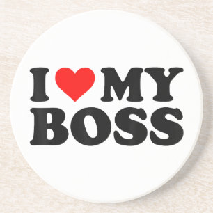 Porta-copos Eu Amo Meu Chefe Engraçado Coração Vermelho Chefe