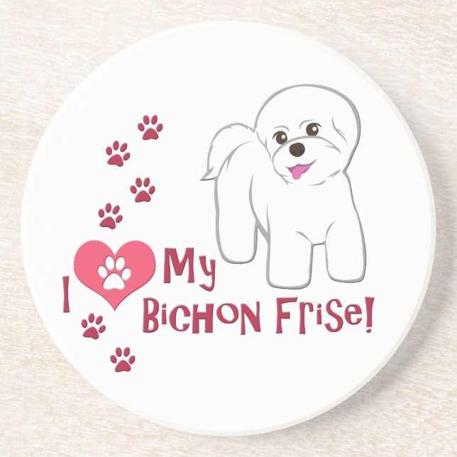 Porta-copos Eu Amo Minha Festa Bichon! (Frente)