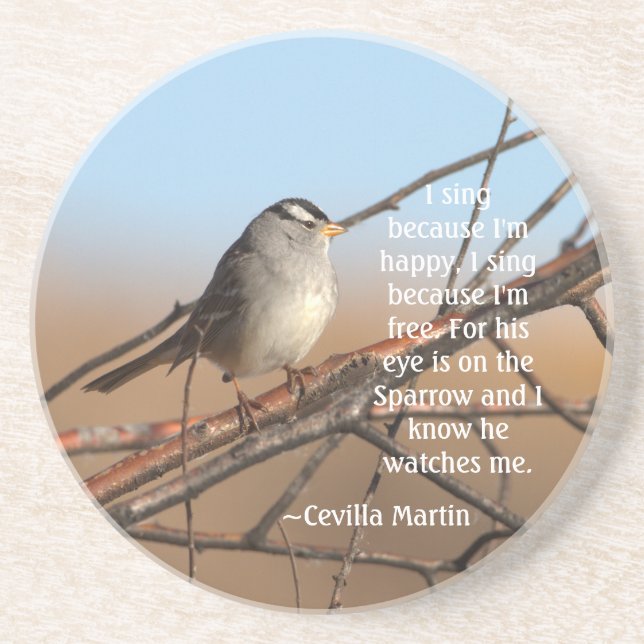 Porta-copos Eu canto porque sou feliz Sparrow (Frente)