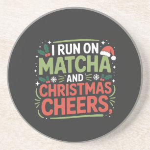 Porta-copos Eu corro com Matcha e Cheers Green Drink de Natal 