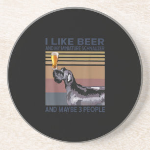 Porta-copos eu gosto de cerveja e meu schnauzer em miniatura