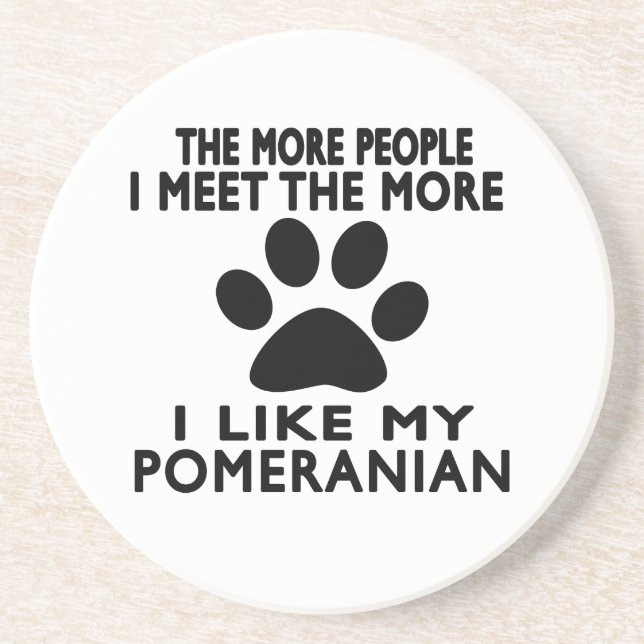 Porta-copos Eu gosto de meu Pomeranian. (Frente)