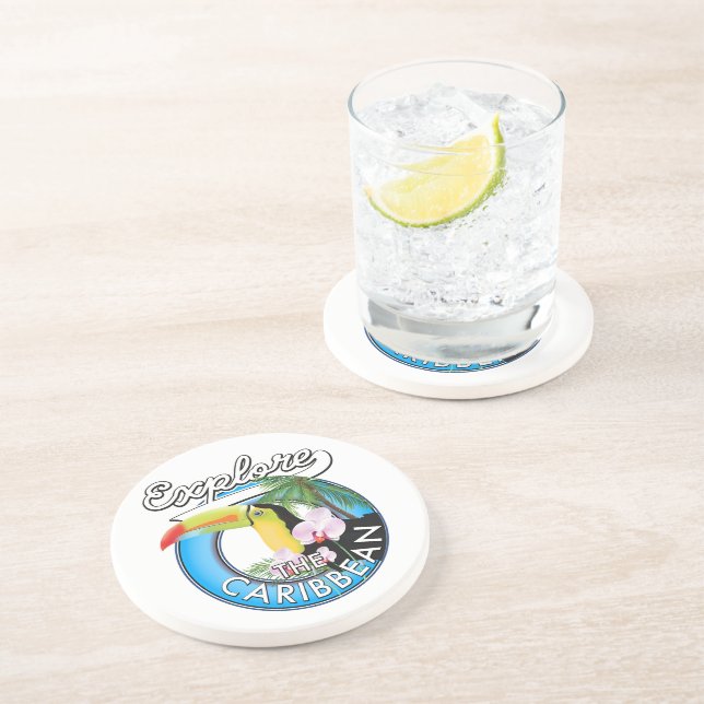 Porta-copos Explore o patch de viagem de Caribe de . (Lateral)