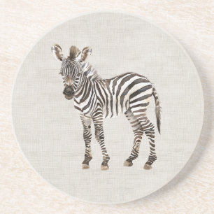 Porta-copos Falso Tecido de Linho Creme Zebra Safari Animal