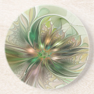 Porta-copos Fantasia Abstrata Moderna Floral Colorida Fractal