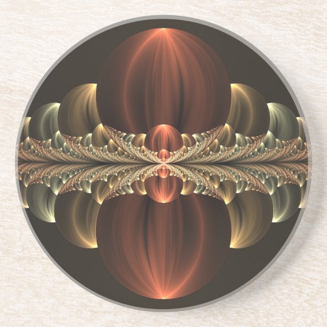 Porta-copos Fantasy Construction Shiny Abstrato Fractal Art (Frente)