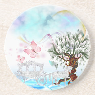 Porta-copos Fantasy Crystal Horse Carruagem