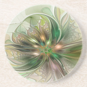 Porta-copos Fantasy Moderna Abstrato, Flor Fractal Colorida