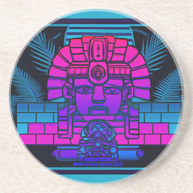 Porta-copos Faraó Synthwave (Frente)