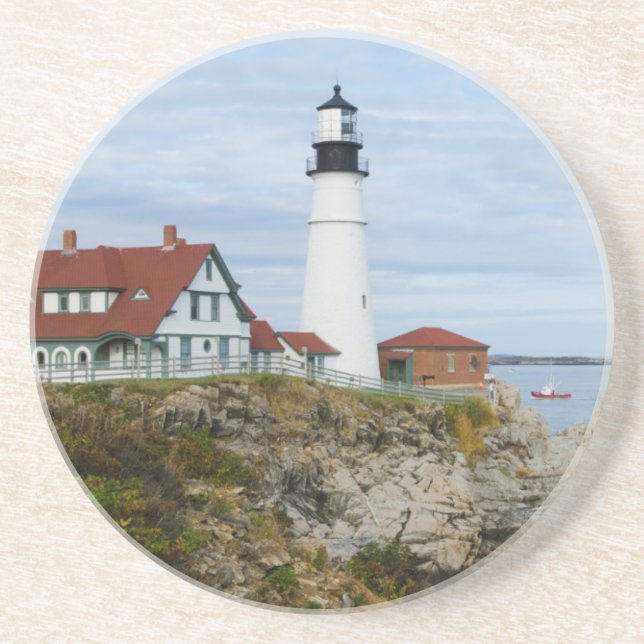 Porta-copos Farol de Portland Headlight em costa rochosa (Frente)