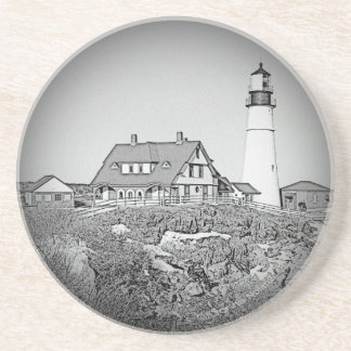 Porta-copos Farol principal preto e branco de Portland