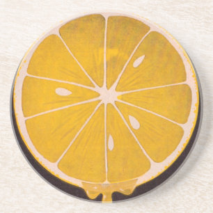 Porta-copos fatia de limão amarelo brilhante