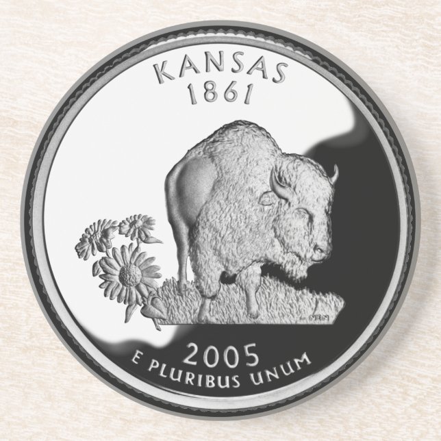 Porta-copos Faux Kansas State Quarter (Frente)