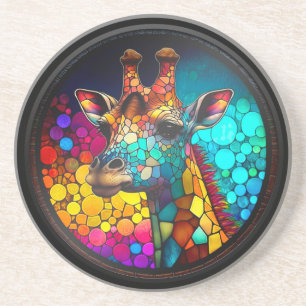 Porta-copos Faux StainGlass Giraffe