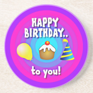 Porta-copos Feliz Aniversário Para Você Círculo Design-47555