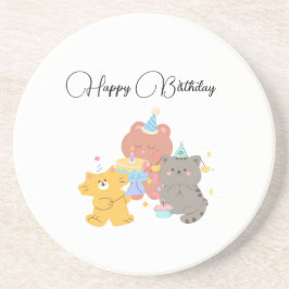 Porta-copos Feliz Aniversário Urso Teddy