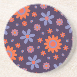 Porta-copos Feliz Flores Retro Cute 70s Hippie Daisy Pattern