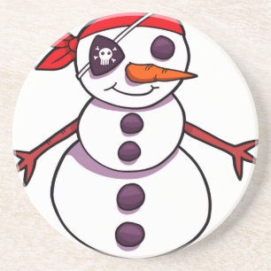 Porta-copos Feliz Natal do boneco de neve do pirata