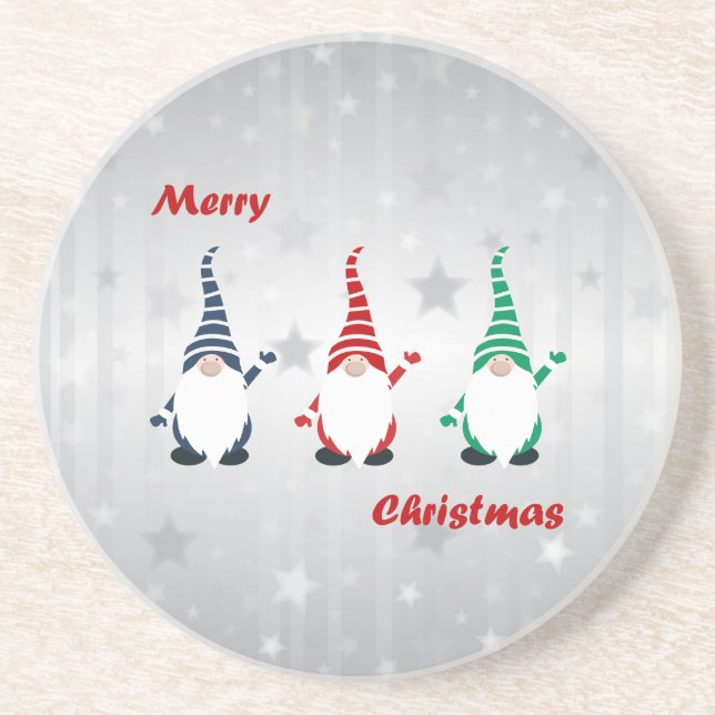 Porta-copos Feliz Natal dos Gnomos de Natal (Frente)