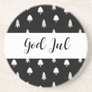 Porta-copos Feliz Natal God Jul padrão escandinavo presente
