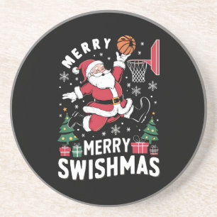 Porta-copos Feliz Natal Swishmas Papai Noel Jogando Basquete 