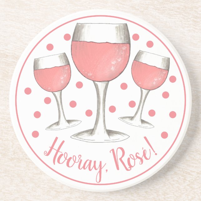 Porta-copos Feliz, Rosé! Rosa Rosa Rosa Esbranquiçada Vidro de (Frente)