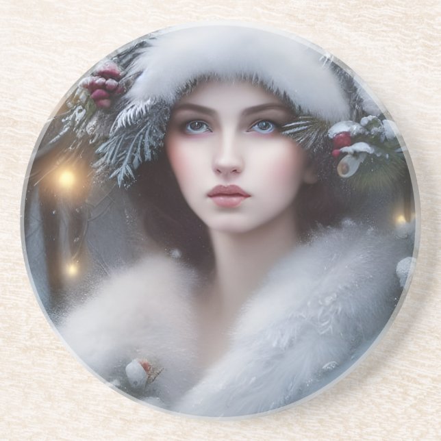 Porta-copos Feriado da Princesa de inverno (Frente)