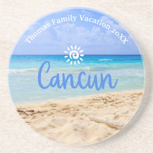 Porta-copos Férias de praia de Cancun da Família Personalizada