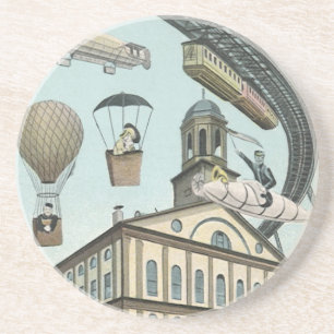 Porta-copos Ficção científica retrô, cidade steampunk vitorian