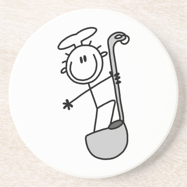 Porta-copos Figura de Palito de Chef com Concha (Frente)