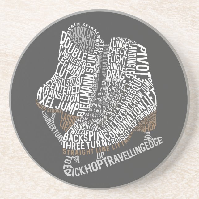 Porta-copos Figura Skates Palavra Arte Ice Sking (Frente)