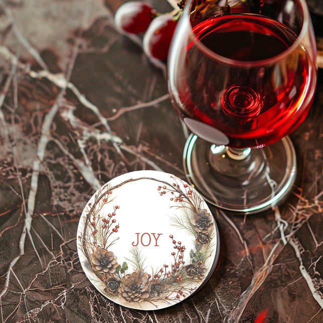 Porta-copos Fios de Wreath de Natal Fios de Pine Cones Berries (Criador carregado)