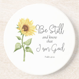 Porta-copos Fique quieto e saiba que sou Deus Girassol