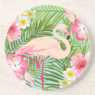 Porta-copos Flamingo Floral, Rosa Tropical, Sai do Verão