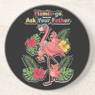 Porta-copos Flamingo Mãe Engraçada Pergunte ao Seu Pai Retro T