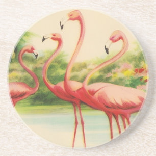 Porta-copos Flamingos Vintage