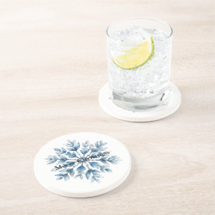 Porta-copos Floco de neve azul branco de inverno