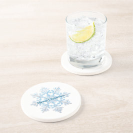 Porta-copos Floco de Neve de Natal Branco Teal Blue